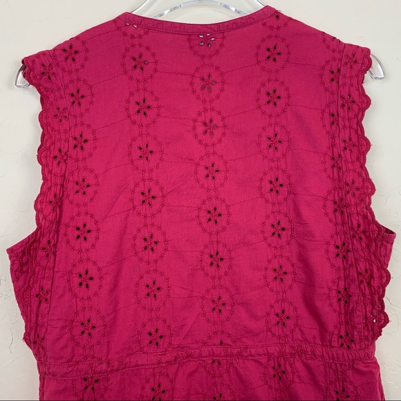 CONVERSE ONE STAR Berry Berry Lace Eyelet SS Top M - Picture 4 of 6